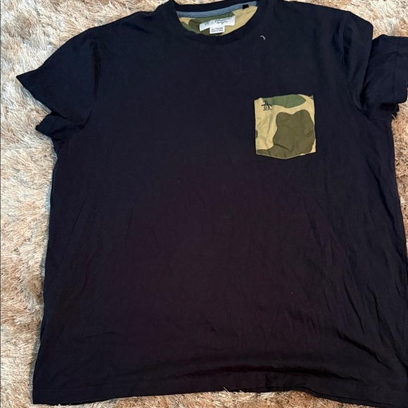 Original Penguin Black Tee with Camouflage Pocket - Picture 1 of 4